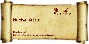 Mucha Aliz névjegykártya